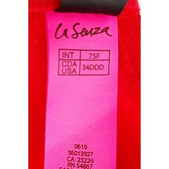 La Senza So Free Red Full Coverage Bra Lace overlay Underwired Size 34DDD - Picture 4 of 4